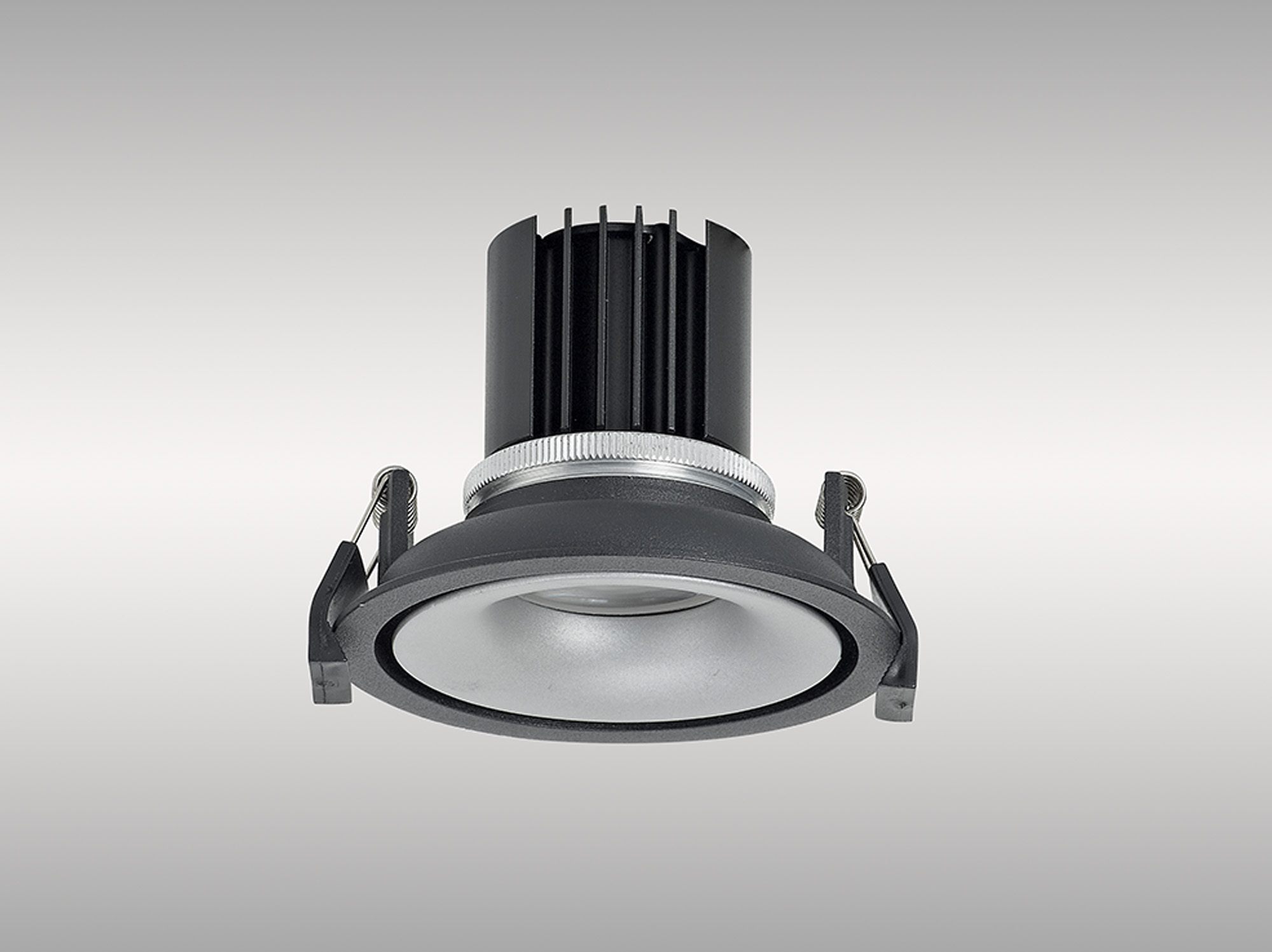 Bolor 9 Tridonic Powered 9W 3000K 840lm 24° CRI>90 LED Engine Black/Silver Fixed Recessed Spotlight, IP20 DM202062  Dlux Bolor 9